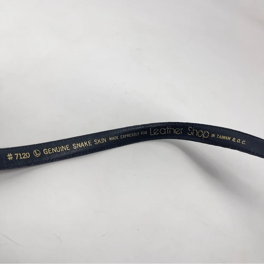 Vintage Genuine Snakeskin Leather Belt, Black –‎ The Leather Shop Made in Taiwan